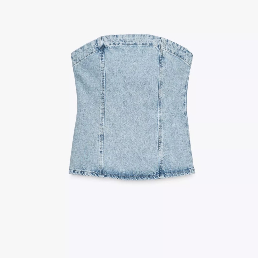 Zara Light Blue Denim Tank Top